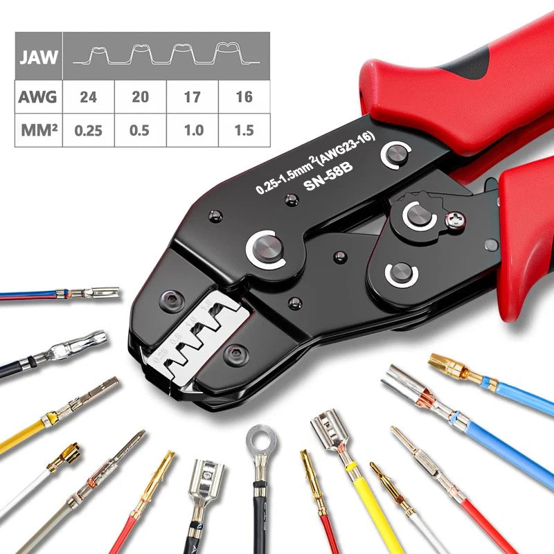 Ratcheting Crimping Tool Set For Dupont JST MOLEX Open Barrel