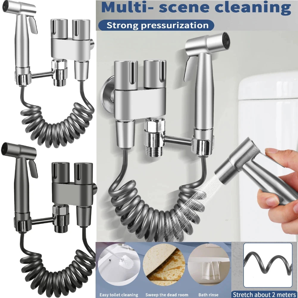 Handheld Bidet Toilet Sprayer Set – Stainless Steel Bathroom Spray Gun