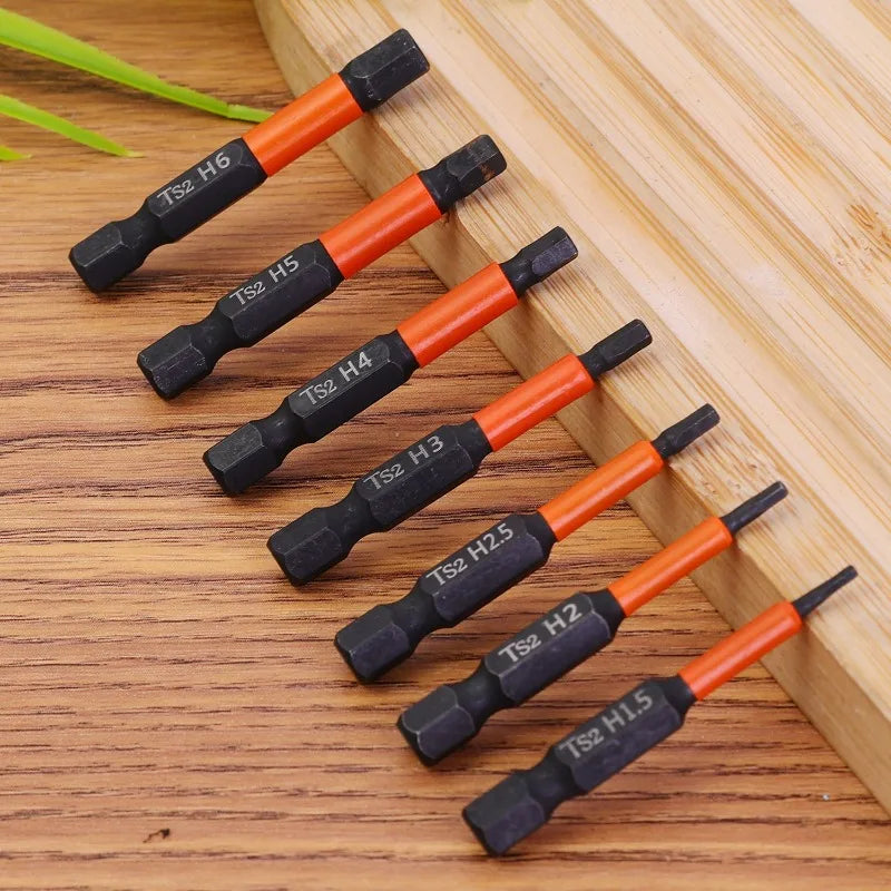 1/7x 50mm Hex Head Screwdriver Bit 1/4 Hex Quick Change Impact Driver