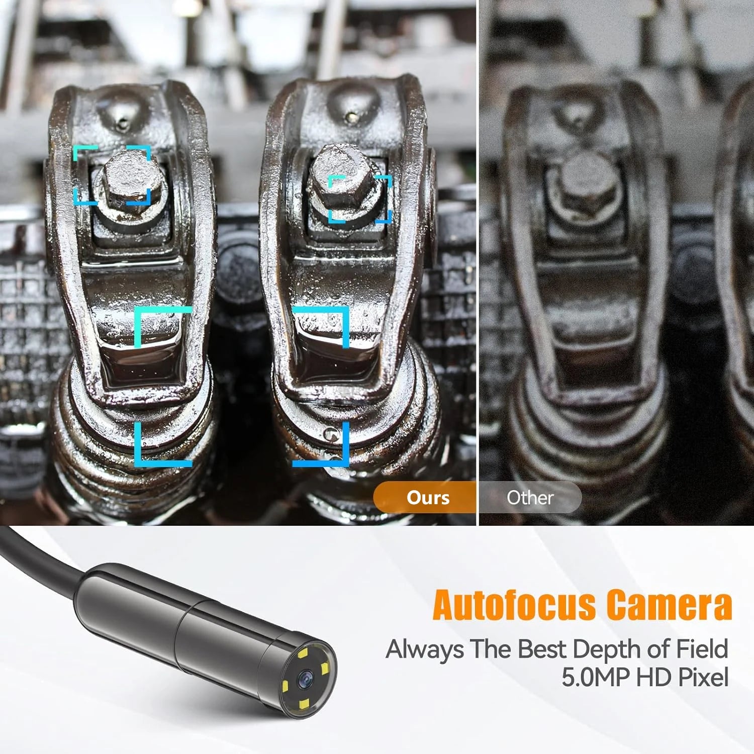 8MM 5MP Auto-Focus IP68 Waterproof Endoscope Sewer Channel Drain