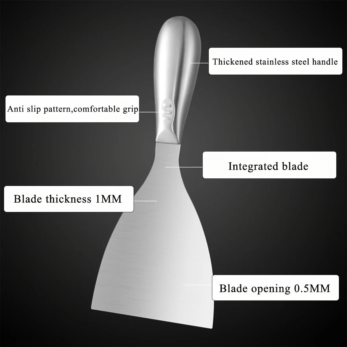 Premium Polished All-Stainless Steel Scraper Tool for Drywall