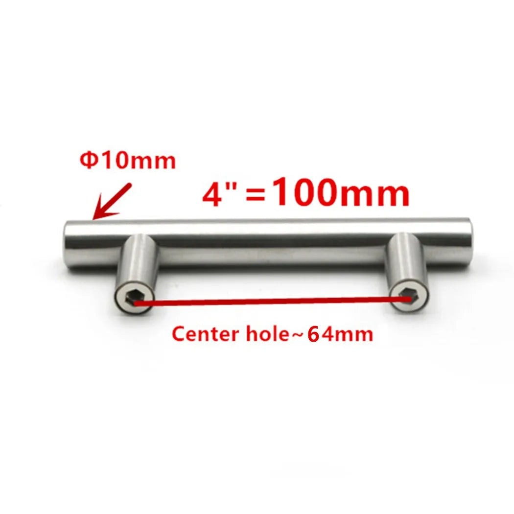 2-14 Inches Handles Stainless Steel Silver T-Type Drawer Cabinet
