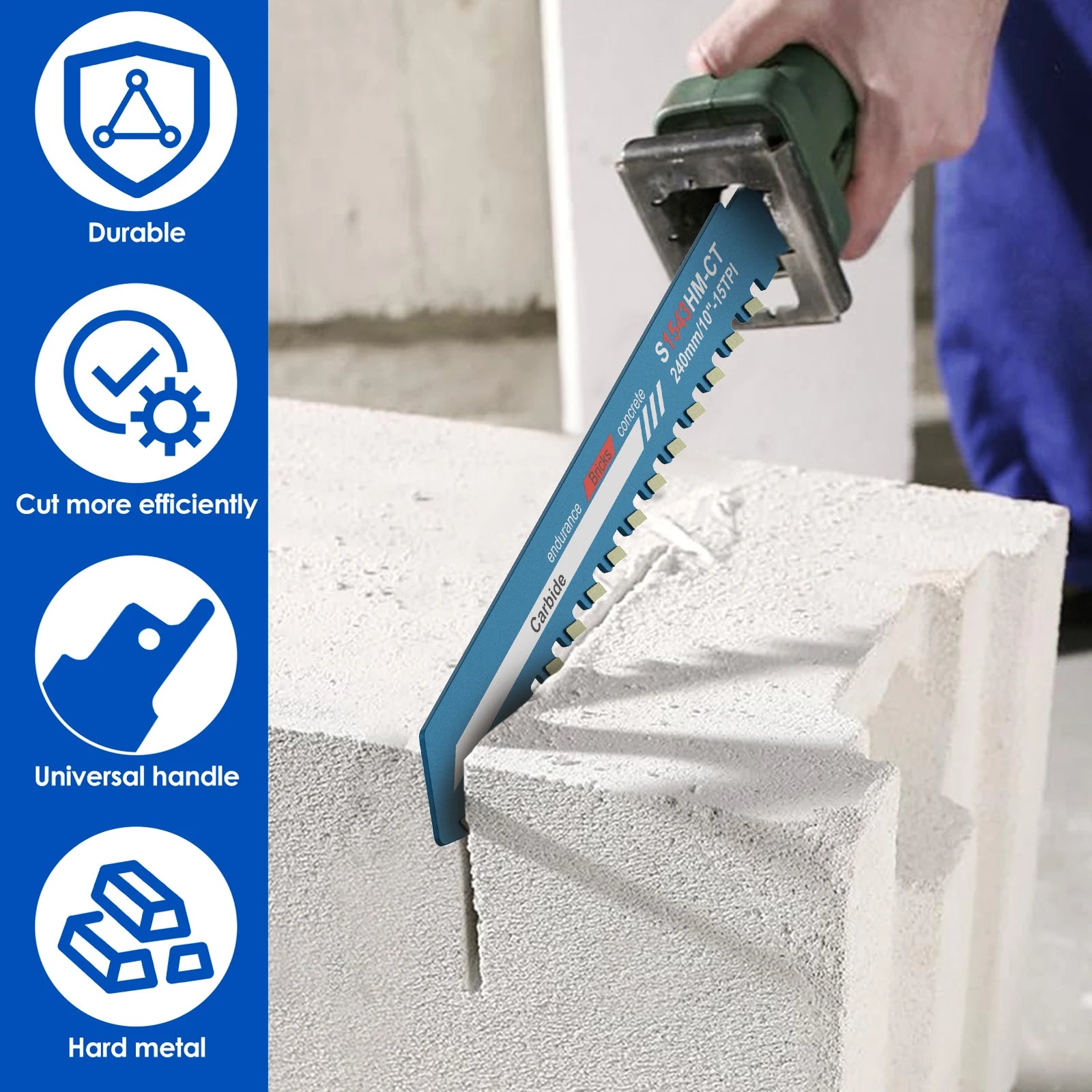 Universal Reciprocating Saw Blade 10–20" – Alloy Steel Brick