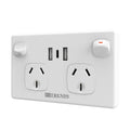 Australian Standard USB Wall Socket Dual Socket with 2 USB 1 Type-C