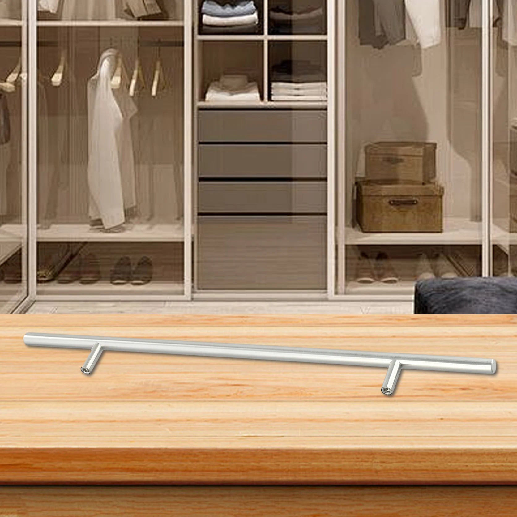 2-14 Inches Handles Stainless Steel Silver T-Type Drawer Cabinet