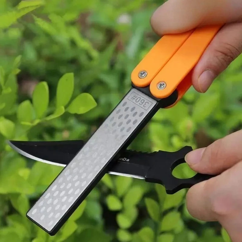 Portable Folding Pocket Knife Sharpener, Portable Double Sided