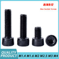 20-100pcs DIN912 Black Hex Socket Head Caps Bolt Screw M1.4 M1.6 M2...
