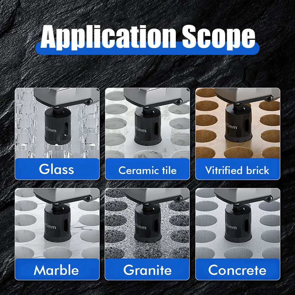 M10 6-100mm Diamond Brazed Core Dry Drill Bit For Porcelain Tiles