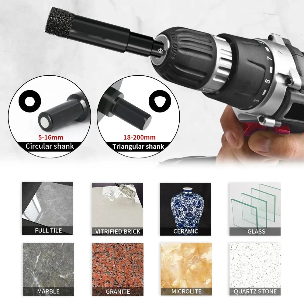 Dry Diamond Core Drill Bit 6-80mm Diamond Brazed Hole Saw Core Drill