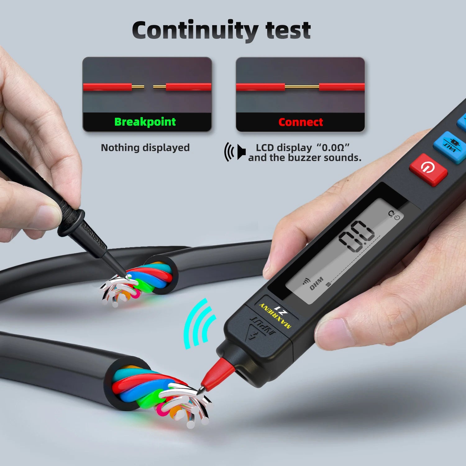 Smart Digital Voltage Detector Tester Indicator Electric Pen DC AC