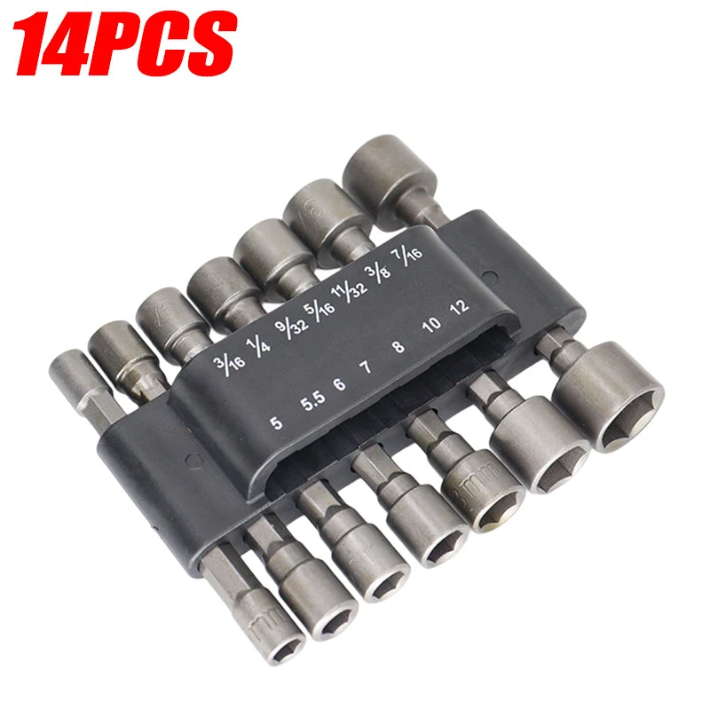 Hex Shank Hexagon Nut Driver Drill Bit Steel Socket Electric