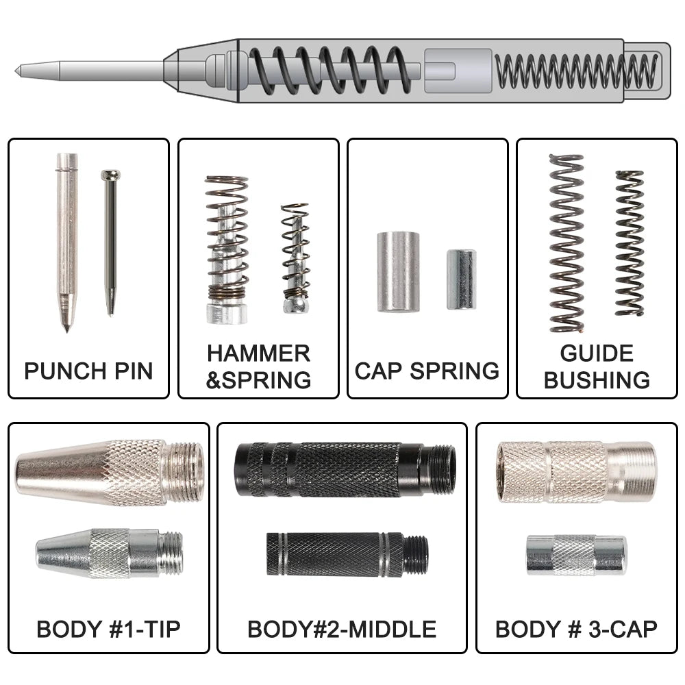KUNLIYAOI Automatic Center Punch Impact Spring Loaded Adjustable