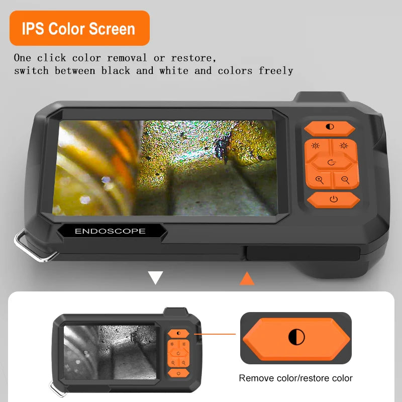 Endoscope Camera 4.3 Inch Screen Replaceable 1-100 Meter Rigid Cable