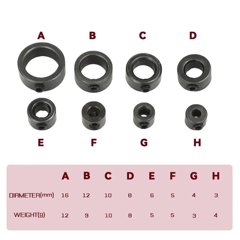 7/8pcs Woodworking Drill Locator 3-16mm Shaft Depth Collars Ring