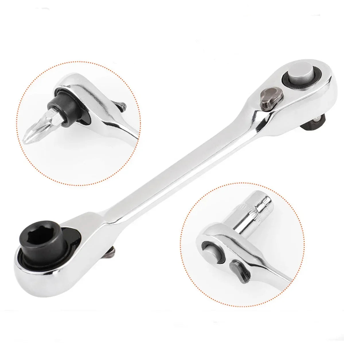 Rafford Mini Treble 1/4 Ratchet Wrench Double Ended Quick Socket