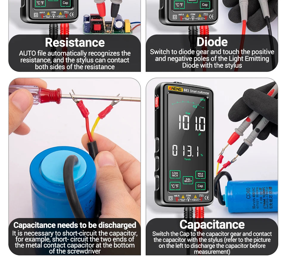 ANENG 683 Smart Multimeter Rechargeable High-end Touch 6000 Counts