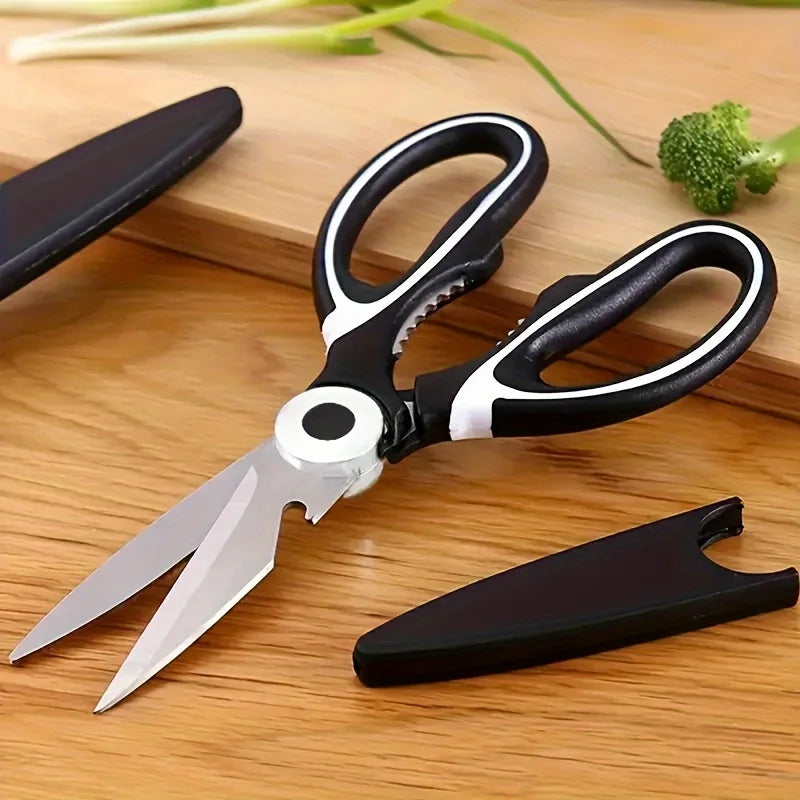 Heavy duty stainless steel kitchen scissors-multifunctional food