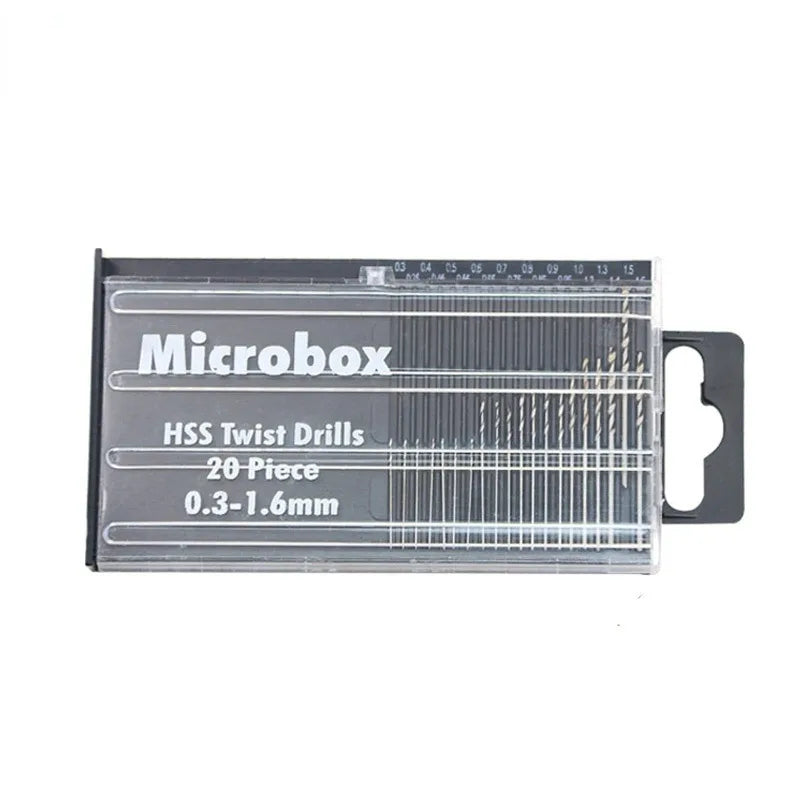 20pcs/set 0.3mm-1.6mm Mini High Speed Steel Twist Drill Bit Set Micro