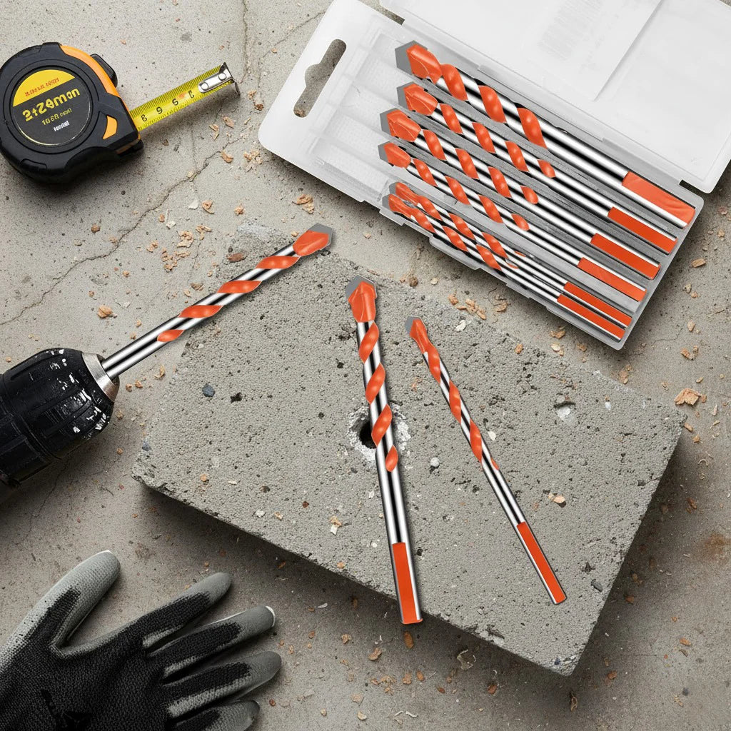 Masonry Drill Bits Set for Tile, Brick, Cement, Concrete, Glass