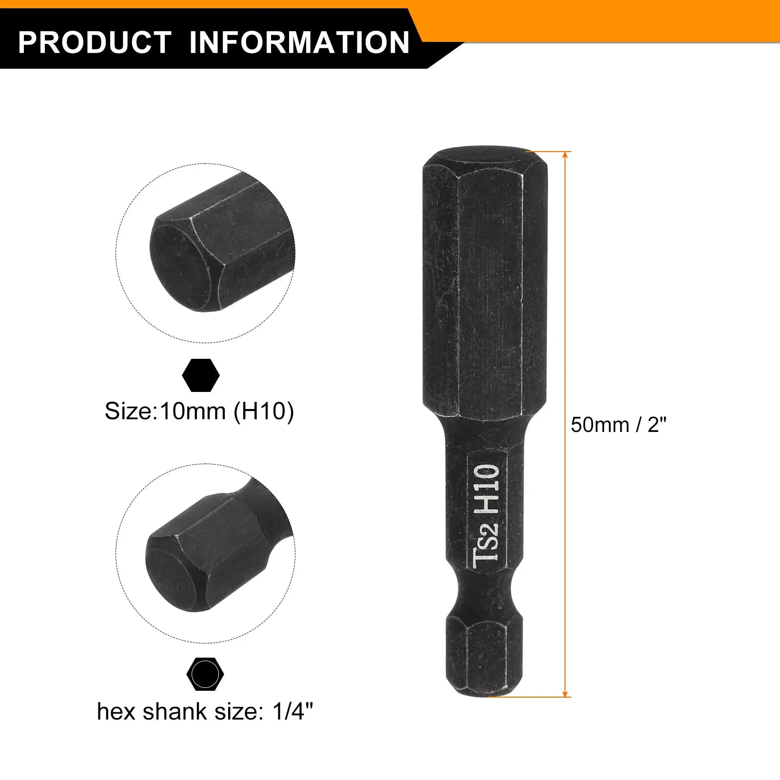 10/15pcs H1.5 H2 H2.5 H3 H4 H5 H6 H8 H10 Hex Head Wrench Drill Bit