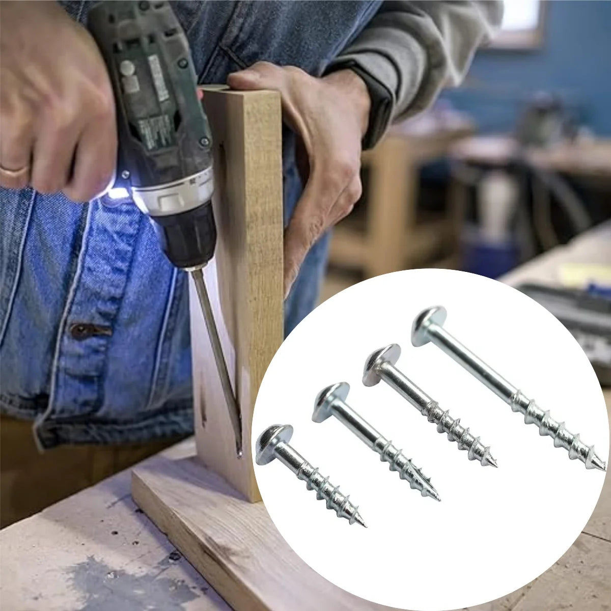 100pcs Oblique Hole Drilling Dedicated Phillips Screws with Zinc