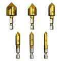 6PC Hexagonal Handle Titanium Plated Five Edge Chamfering Knife