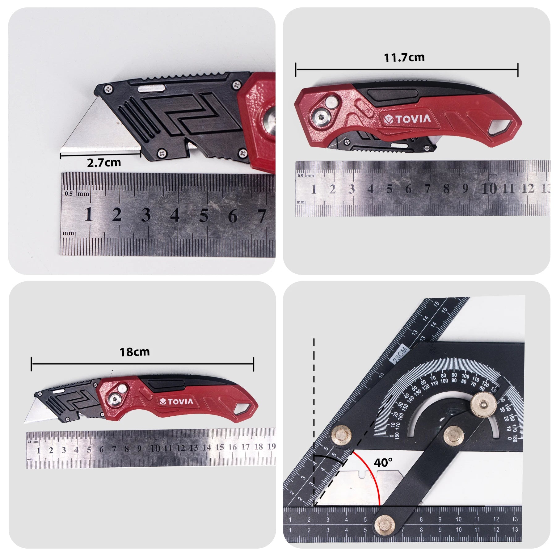T TOVIA Folding Knife Replaceable Utility Knife for Cable Cartons