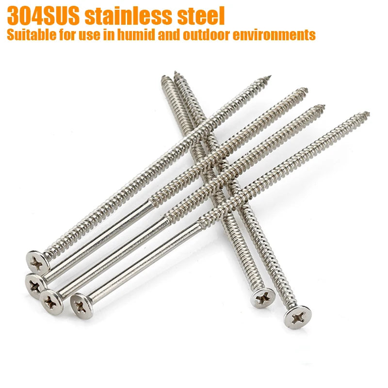 304 Stainless Steel Extended Flat Head Self Tapping Screw