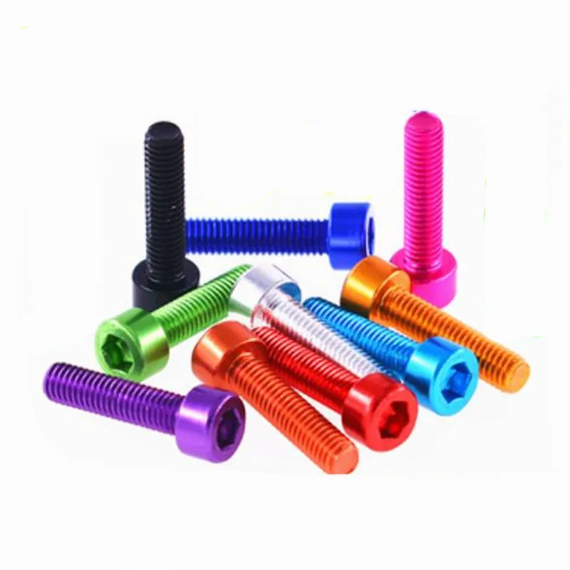 10pcs aluminum allen scerw din912 M2 M2.5 M3 M4 M5 M6 colourful
