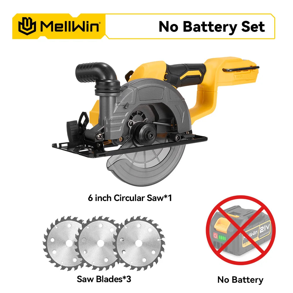 MELLWIN 150mm Brushless Cordless Circular Saw – Makita 18V Compatible