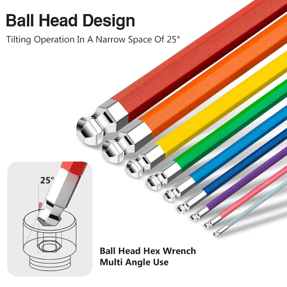 Allen Key Sets 9 PCS Hexagon Spanner Colorful Universal Hex Wrench