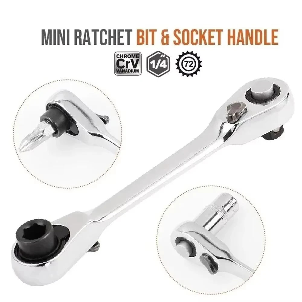 Rafford Mini Treble 1/4 Ratchet Wrench Double Ended Quick Socket