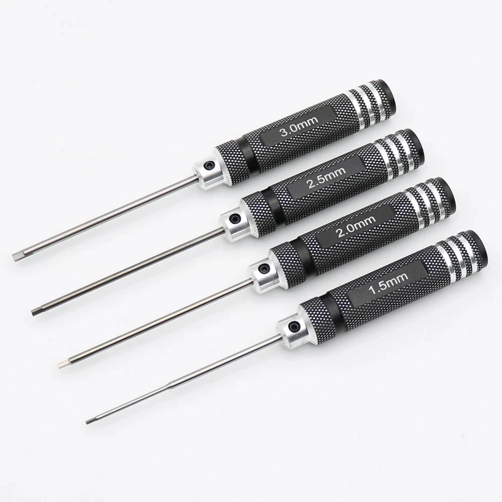 4PCS 1.5/2/2.5/3.0mm Black Hex Drivers Allen Wrench Repair Tool Set
