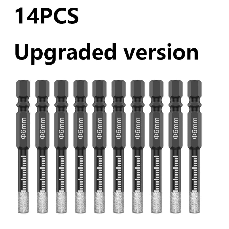 7-Piece 6mm Dry Diamond Drill Bit Set — Vacuum Brazed, Quick-Change