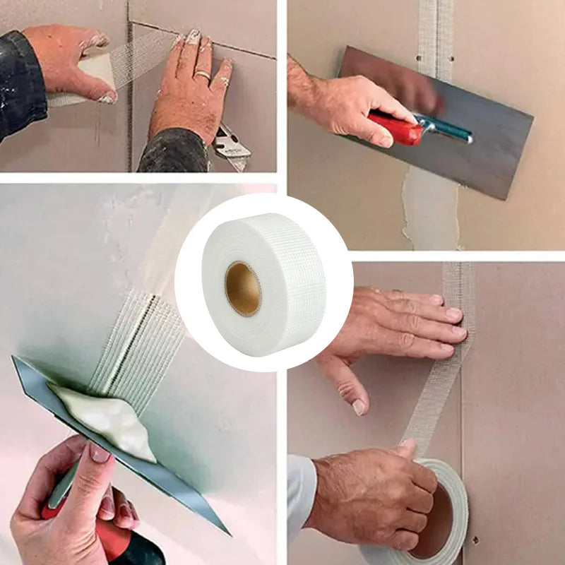 1/2/3Roll 4.5cmx25m Fiberglass Tape Anti-crack Self-adhesive Mesh