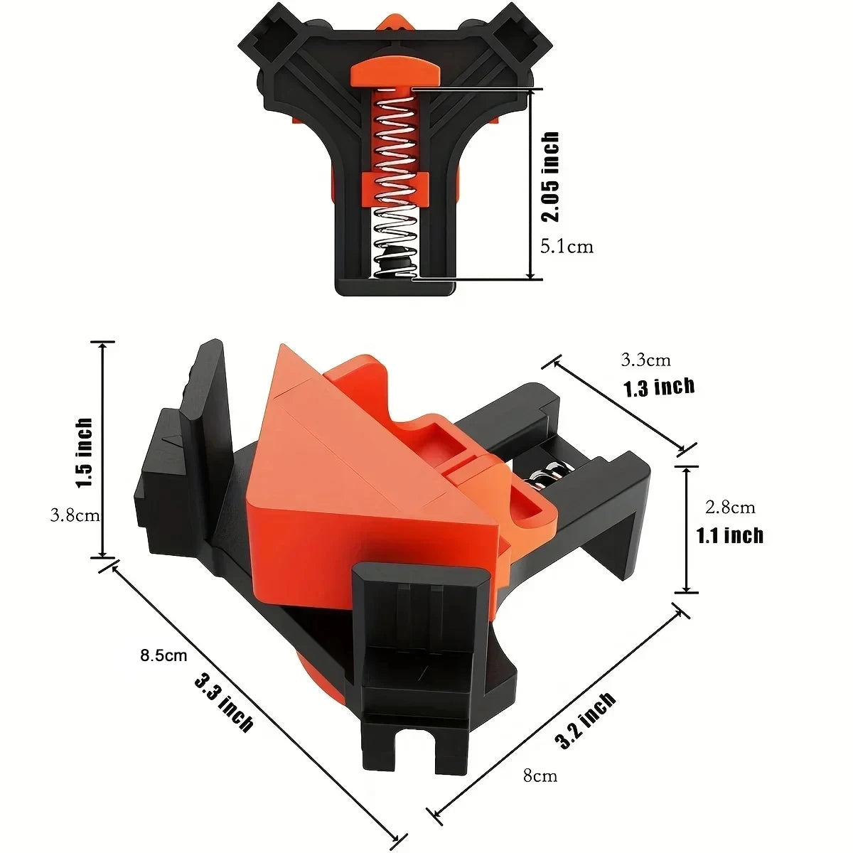 4PCS Right Angle Fixing Clip Woodworking Clamp Adjustable Swing