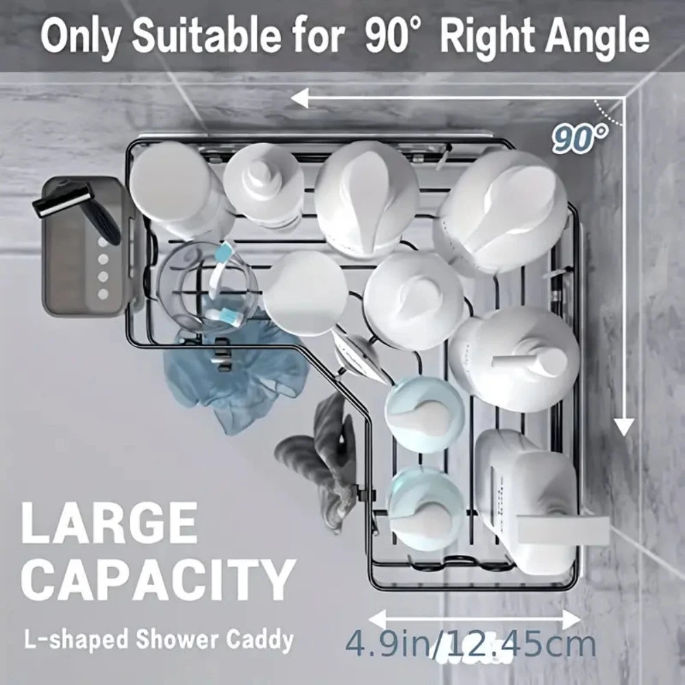 No Drilling Stainless Steel Triangle Double Layer Shelf