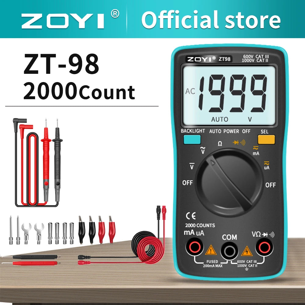 ZOYI Digital Multimeter ZT-98 Auto Range AC and DC Voltage Current