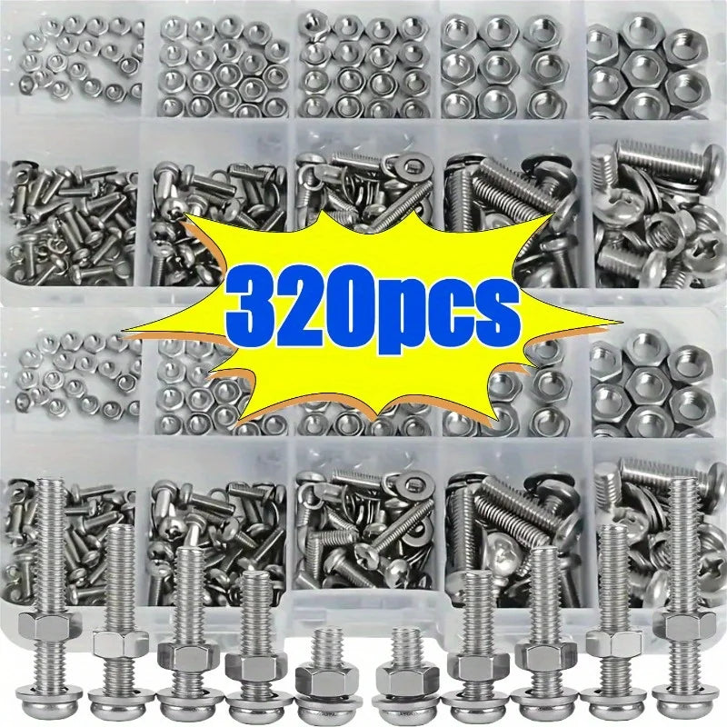 Hex Nuts and Bolt Set - 320 pieces/120 pieces