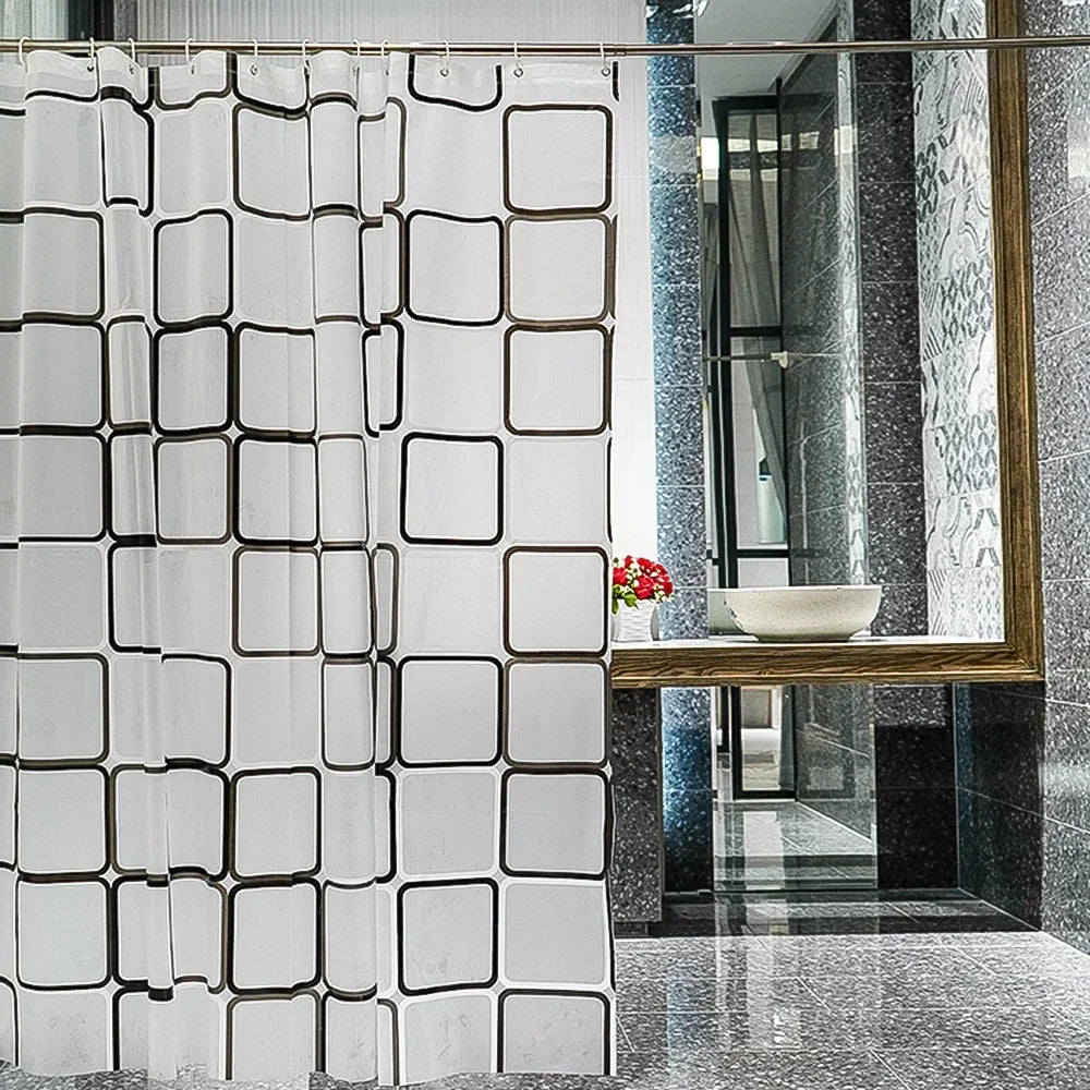 Bathroom Shower Curtains with Hooks Waterproof