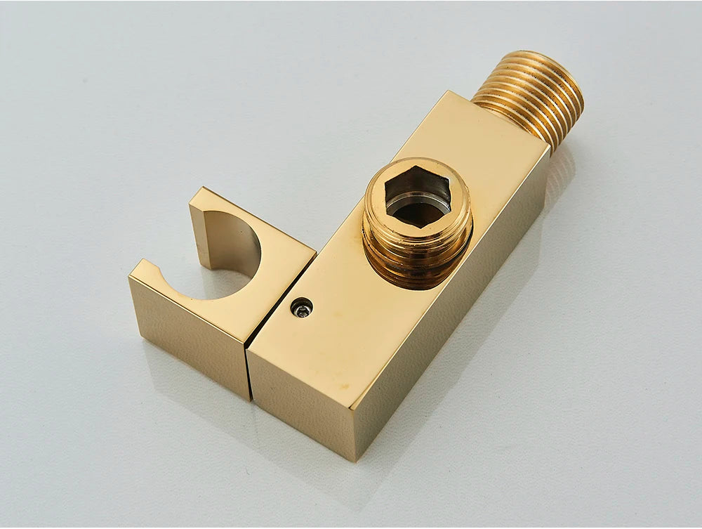 Poiqihy Chrome Shower Head Holder Handheld Shower Spray Bracket Wall
