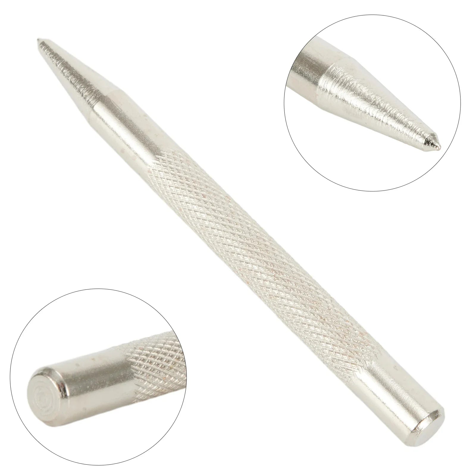 Knurled Centre Punch — Hardened Carbon Steel for Metal Drill Hole L...