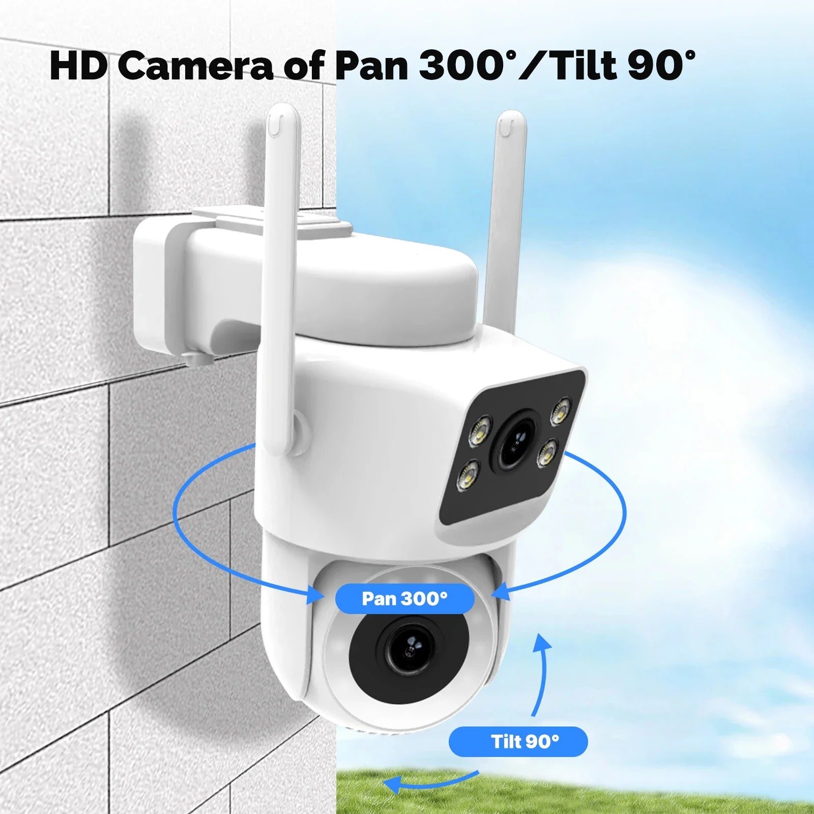 Moes Tuya Smart WiFi Outdoor Security Camera 4MP Dual Screen 2.4G/5G