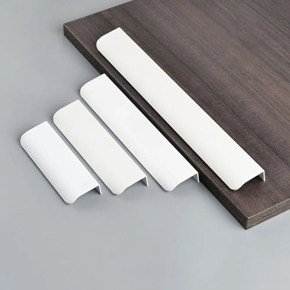 White Hidden Cabinet Pulls Drawer Knobs Long Pull Hidden Handles