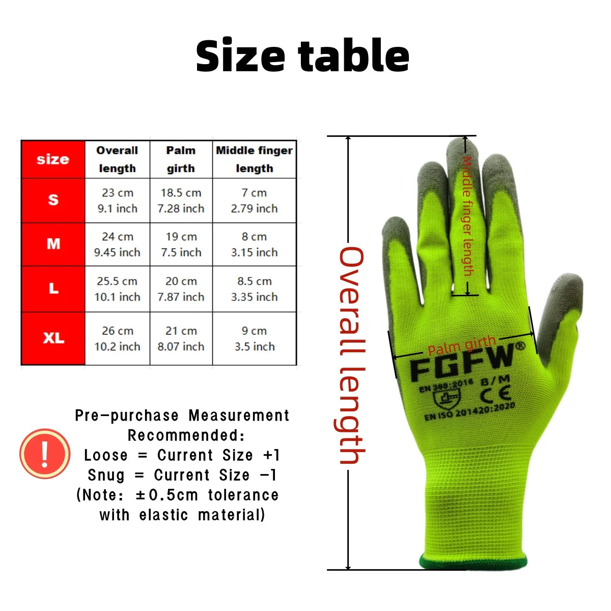 10 Pairs PU Coated Work Gloves - Lightweight