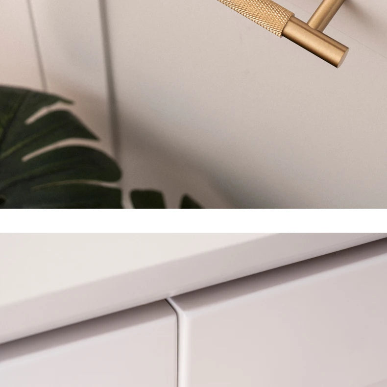 Santaya Solid Brushed Brass Handle Cross Knurled Kitchen Cabinet