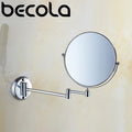 8 Inch 3X Magnifying Round Wall Make Up Mirror Two-Sided Retractable