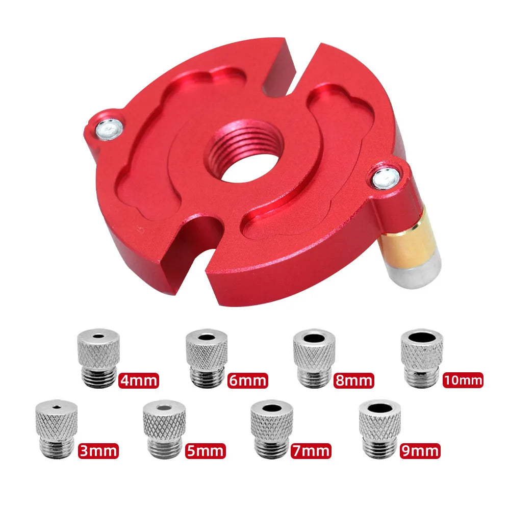 Self-Centering Dowel Jig Kit — 3mm to 10mm Steel Bushing Aluminium