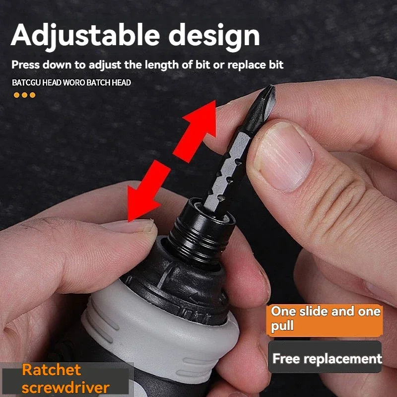 Ratchet Screwdriver Set Short Shaped Radish Head High Hardness