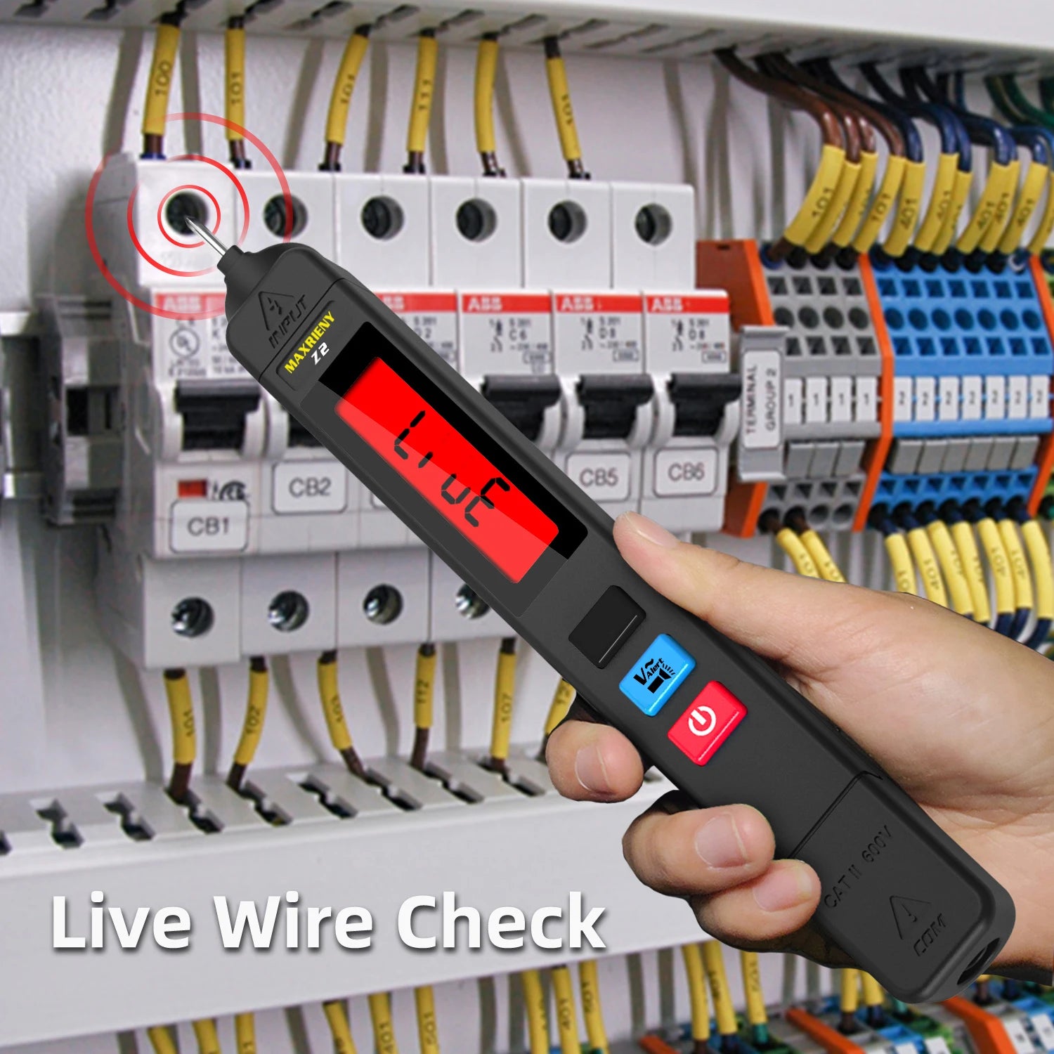 MAXRIENY Voltage Tester 12V-300V Non-Contact and Contact Voltage Pen